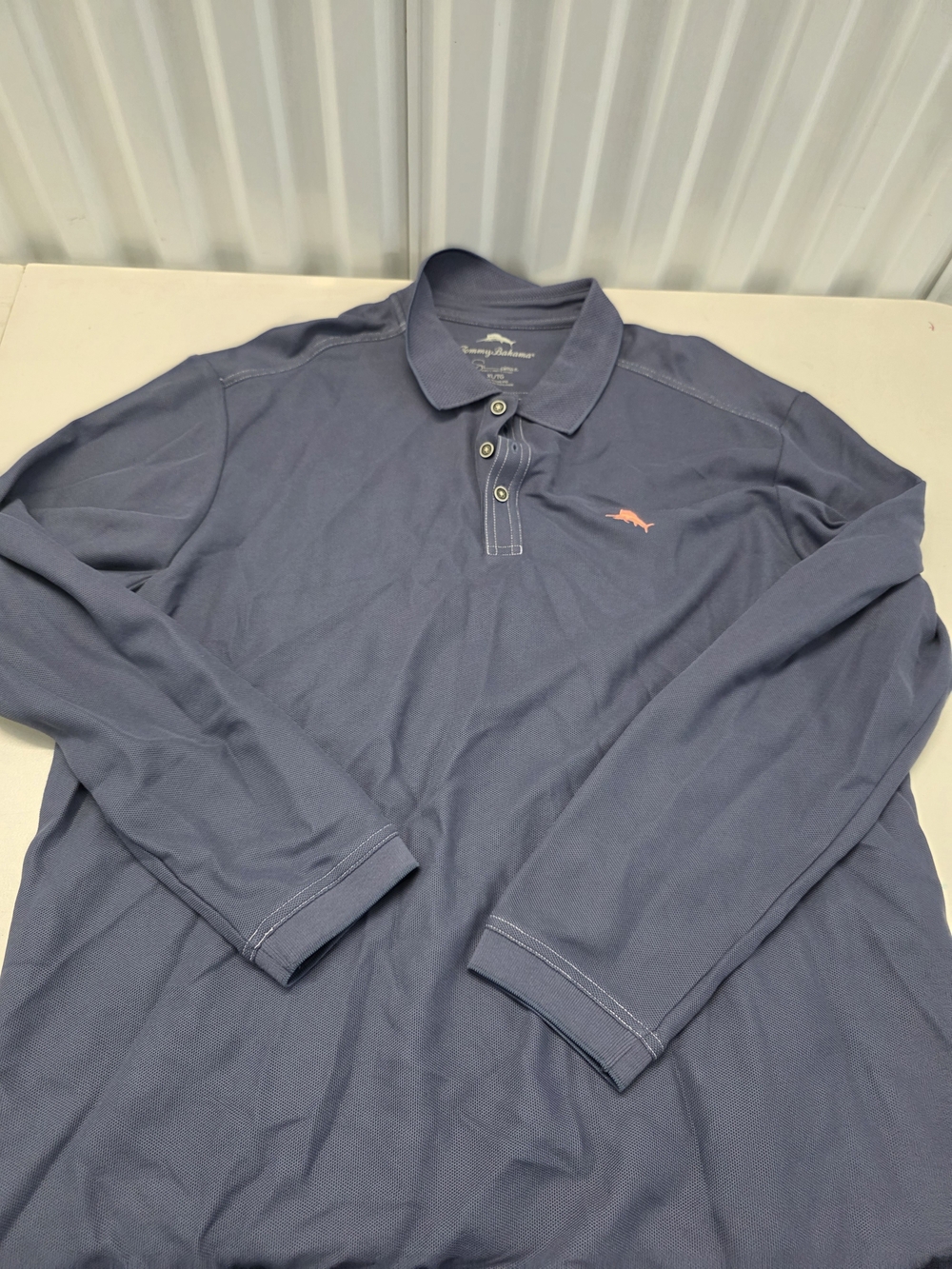 Tommy Bahama 1/4 Button SuPima Cotton Pullover Long Sleeve Blue Men's Size XL